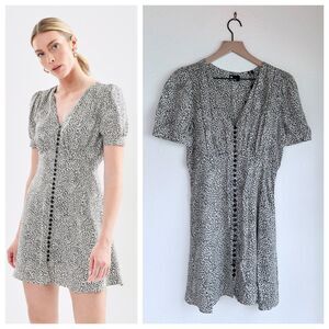 NWT The Kooples Mini Leo Button Front Dress Leopard Print Size 2 US 6 Medium